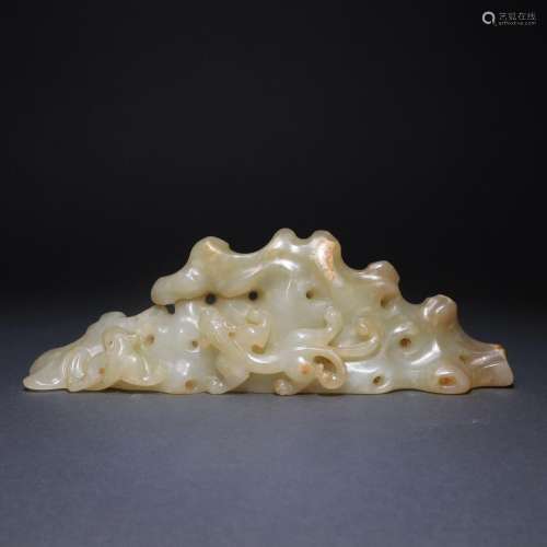 Hetian jade seed material Chilong pattern Shanzi pen holder