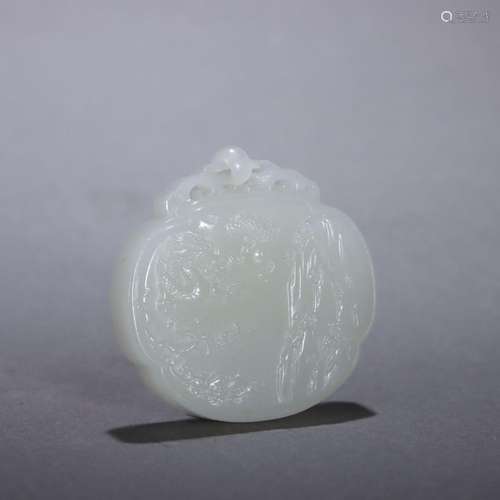 Hetian jade mountain water dragon pendant