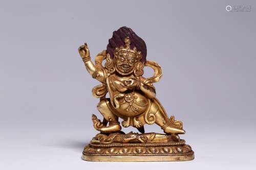 Gilt Bronze Mahakala Tibetan Buddha Statue