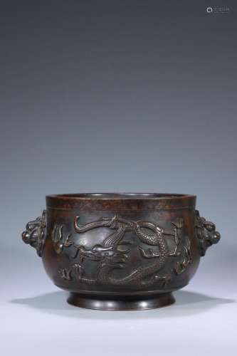 Dragon-patterned rooster ear bowl furnace