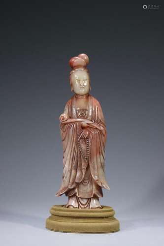 Shoushan stone carving Ruyi Guanyin ornament