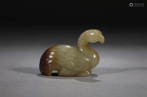 Hetian jade belt Qin swan ornament