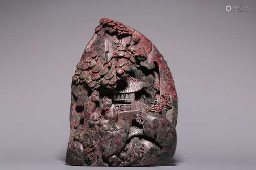 Chicken blood stone carving Panasonic Gaoshi Shanzi ornament