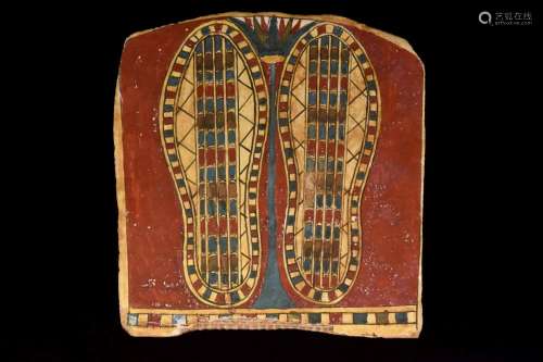 EGYPTIAN CARTONNAGE FOOT COVERING WITH FEET