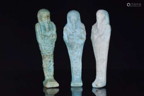 AN ANCIENT EGYPTIAN FAIENCE SHABTI GROUP