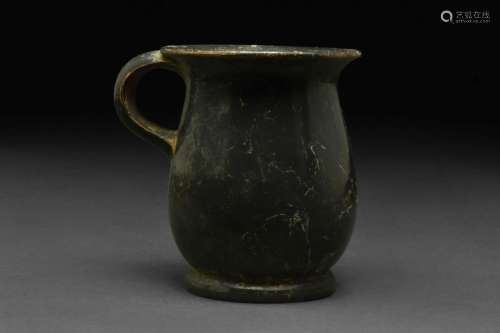 GREEK BLACK GLAZED TERRACOTTA MUG