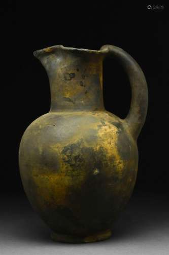 EARLY ETRUSCAN BUCCHERO TREFOIL OINOCHOE