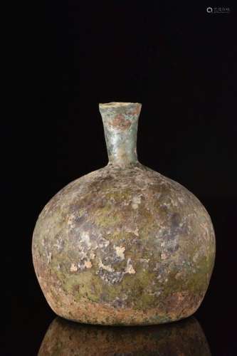 ANCIENT ROMAN GLASS FLASK