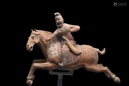 CHINESE TANG DYNASTY TERRACOTTA SOGDIAN RIDER - TL TESTED