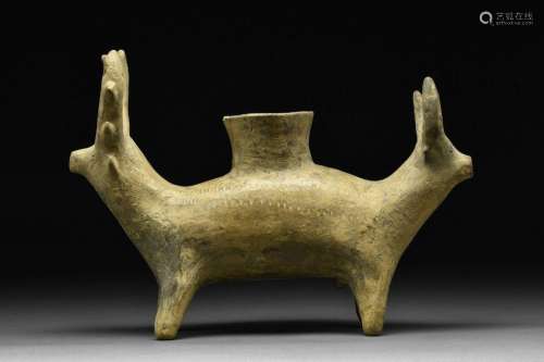 WESTERN ASIATIC TERRACOTTA ZOOMORPHIC VESSEL