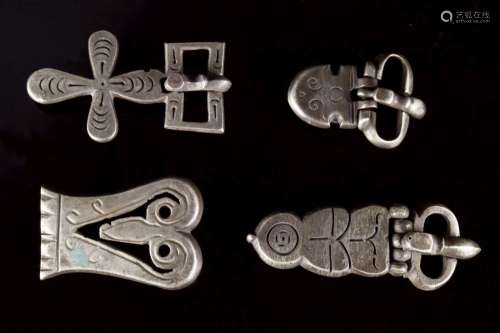 BYZANTINE SILVER BELT BUCKLES SET