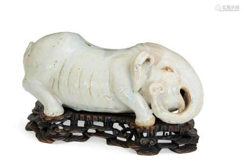 A Chinese pottery model of an elephant