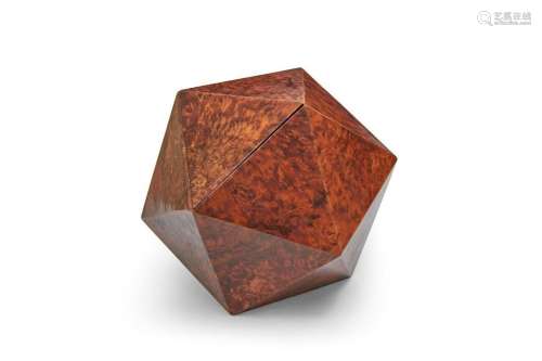 A Continental burl wood geometric box