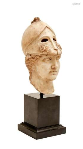 Italian white marble head of Athena of Velletri