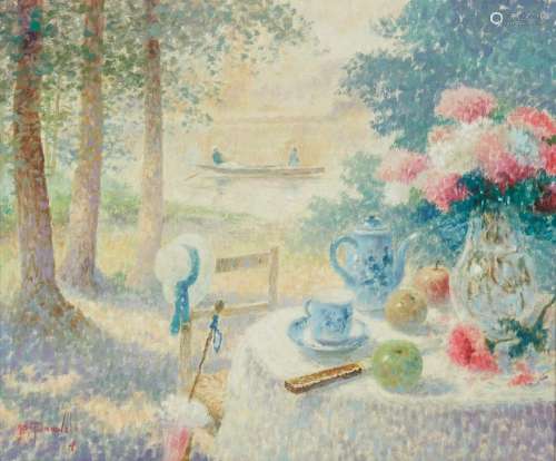 Henri Joseph Pauwels, Afternoon tea, oil