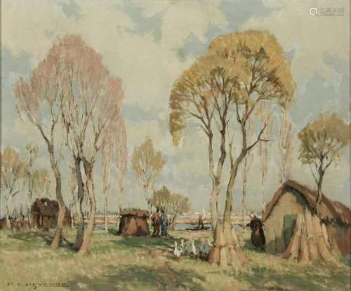 Robert Maurice Raymond, Peasants & geese, Briere
