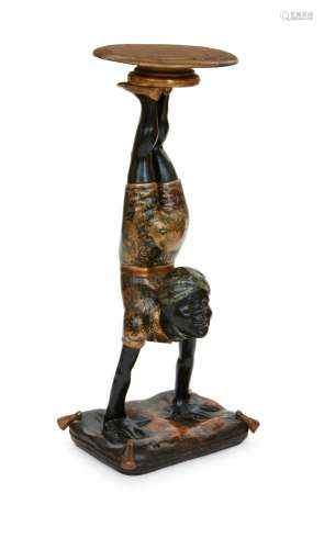A Venetian painted figural pedestal