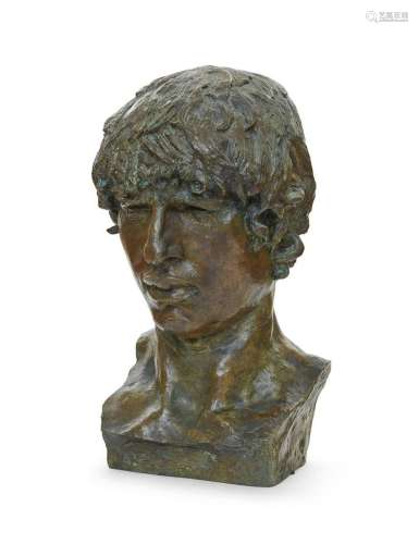 A French bronze head of a man, after Landowski