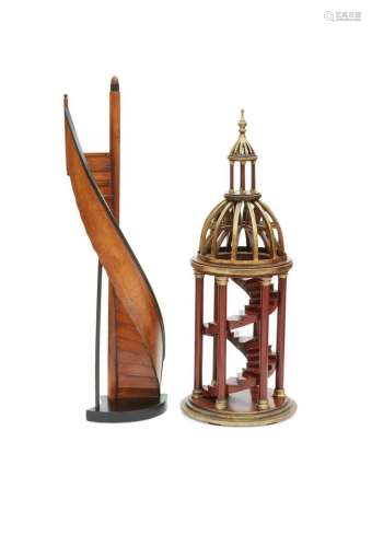 A model of a spiral staircase and cupola