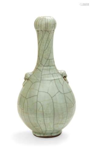 A Chinese celadon porcelain garlic mouth vase