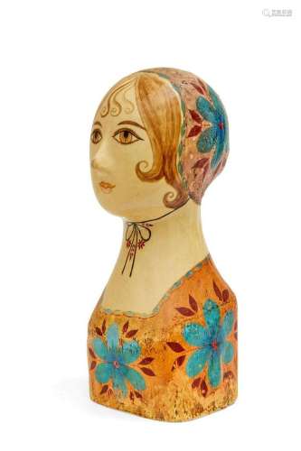 A Gemma Taccogna folk art bust of a woman