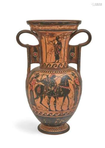 An Italian Grand Tour terracotta amphora vase