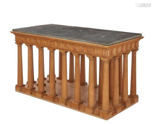 A Neoclassical style oak center table