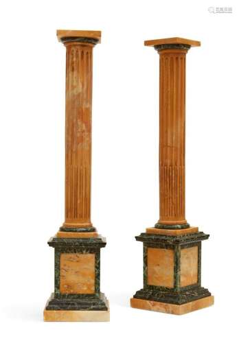 An Italian Grand Tour marble fluted columns