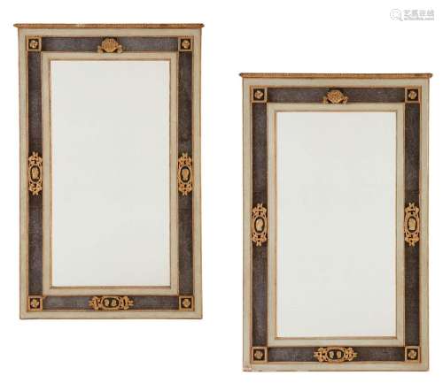 A pair of Italian Neoclassical style mirrors