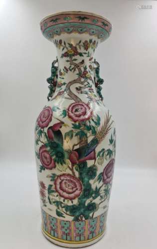 Vase en porcelaine de Chine à décor de, Phénix., Petite étoi...
