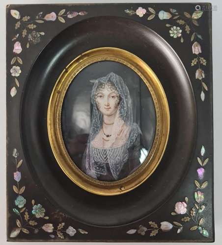 Amélie Comtesse de Nassau à l’âge de 17 ans., Miniature d’ép...