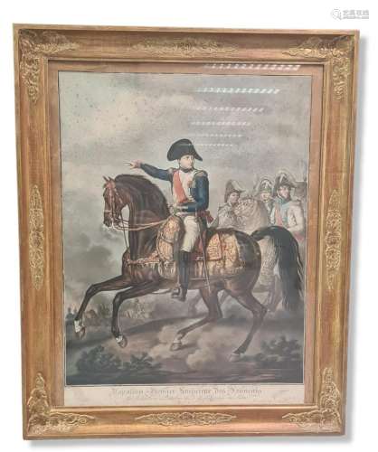 Napoléon Premier Empereur des Français., Gravure polychrome....