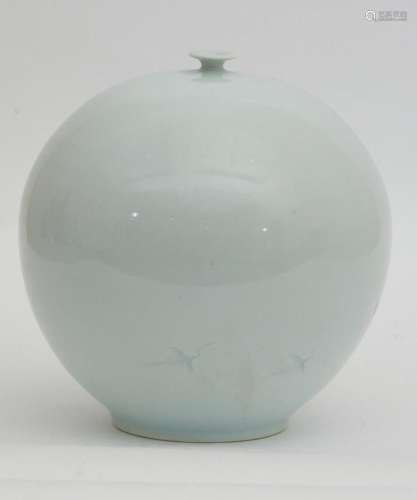Japanese white glazed porcelain pomegranate vase