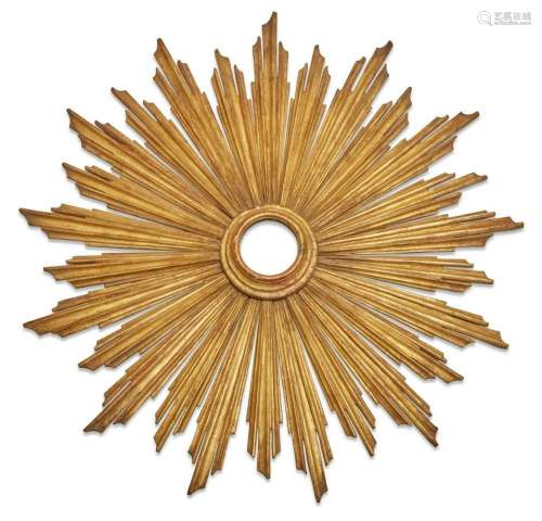An Italian Baroque style giltwood sunburst mirror