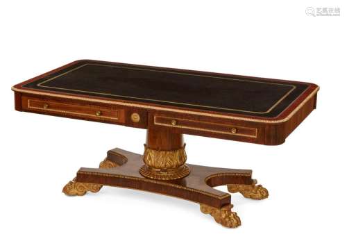 A Regency style ppartners writing table