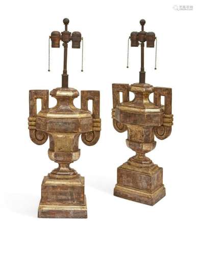 Pair Italian Neoclassical style urn form lamps