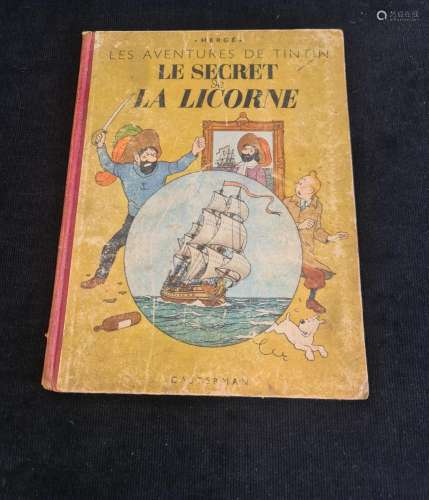 TINTIN., Le secret de la licorne., 4ème plat A 20. 1943., Et...