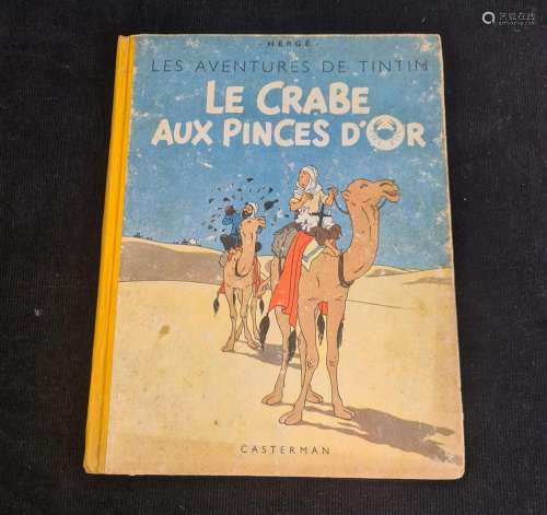 TINTIN., Le crabe aux pinces d’or., 4ème plat A 22. 1943. Do...