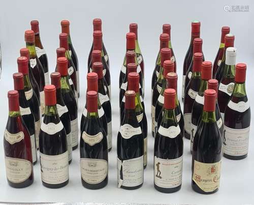 Ancien vins de Bourgogne et Rhône., Lot de 40 bouteilles de ...