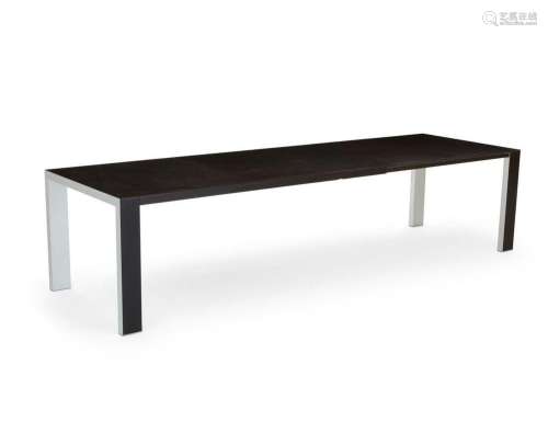 A Kristalia oak and steel extension dining table