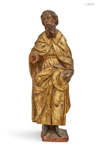 A Baroque painted model of a saint