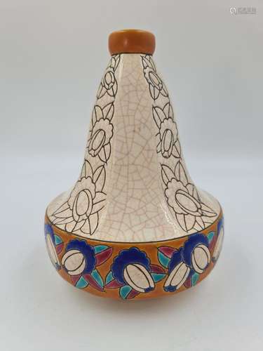 ($) Vase art déco en émaux de Longwy., D.5055, Ht : 22 cm., ...