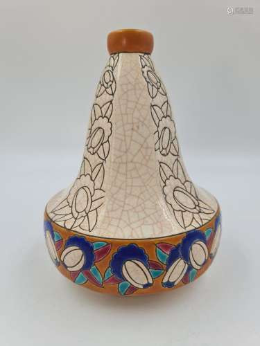 ($) Vase art déco en émaux de Longwy., D.5055, Ht : 22 cm., ...