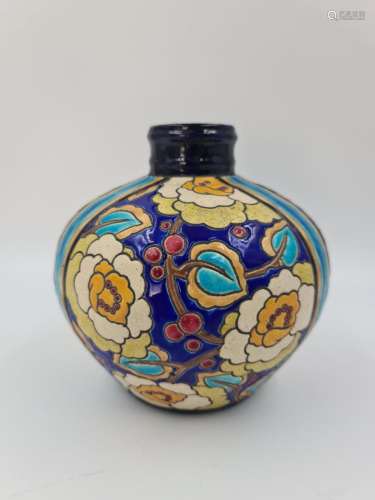 Vase Boch Keramis Art Déco à décors de, fleurs., D.2813, Ht ...