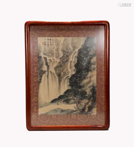 Fu Baoshi landscape figure paper frame