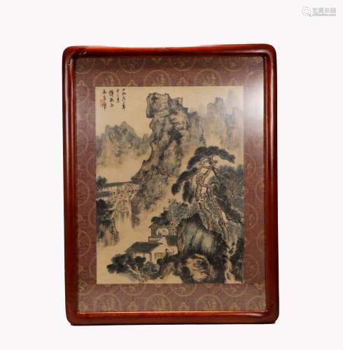 Fu Baoshi landscape paper frame