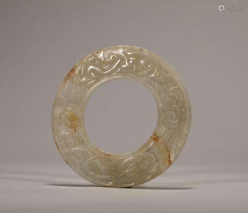Han dynasty Chi dragon pattern jade ring