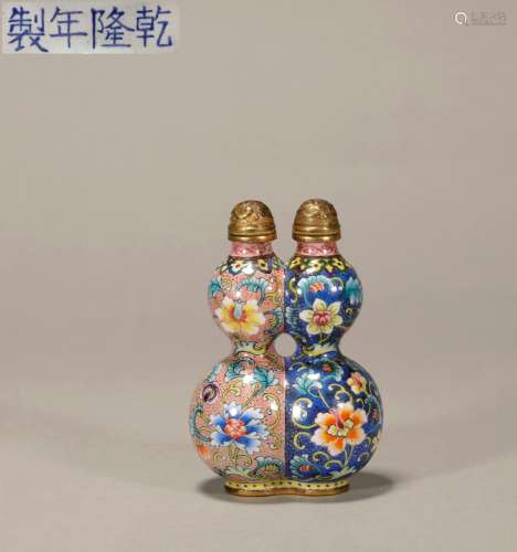 "Qianlong year" cloisonne double bottle