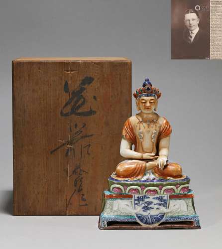 Qing dynasty pastel infinite longevity Buddha