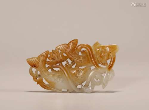 Ming dynasty and Tian jade double fish Pei